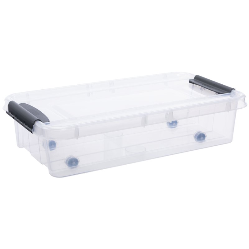 plast team boîte de rangement PROBOX Bettroller, 31 litres, transparent, sur roulettes